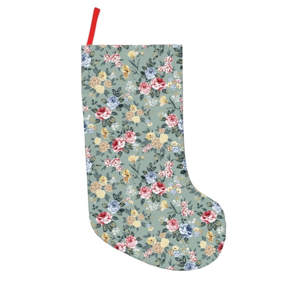 Lsque Rose Flowers Pattern 18 Inch Christmas Stockings, Festive Holiday Stocking for Christmas Decorations Holiday Decor