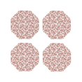 thumbnail image 1 of Lsque Rose Flowers Pattern 4" Drink Coasters Set of 4, PVC Leather Absorbent Coasters, Table Coaster Set Decorative Coffee Cup Coasters Housewarming Gift -Octagon, 1 of 6