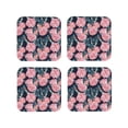 thumbnail image 1 of Lsque Rose Flowers Pattern 4" Drink Coasters Set of 4, PVC Leather Absorbent Coasters, Table Coaster Set Decorative Coffee Cup Coasters Housewarming Gift -Square, 1 of 6