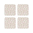 thumbnail image 1 of Lsque Rose Flowers Pattern 4" Drink Coasters Set of 4, PVC Leather Absorbent Coasters, Table Coaster Set Decorative Coffee Cup Coasters Housewarming Gift -Square, 1 of 1