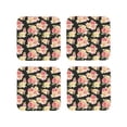 thumbnail image 1 of Lsque Rose Flowers Pattern 4" Drink Coasters Set of 4, PVC Leather Absorbent Coasters, Table Coaster Set Decorative Coffee Cup Coasters Housewarming Gift -Square, 1 of 6