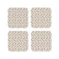 thumbnail image 1 of Lsque Rose Flowers Pattern 4" Drink Coasters Set of 4, PVC Leather Absorbent Coasters, Table Coaster Set Decorative Coffee Cup Coasters Housewarming Gift -Square, 1 of 6