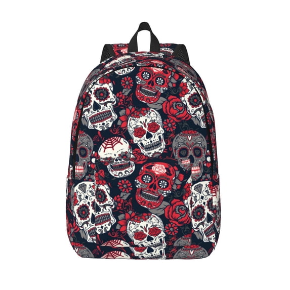 Lsque Rose Flowers Pattern Canvas Daypack, Durable Backpack, High-quality Versatile Backpack,Vintage Compact Backpack-Small
