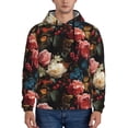 thumbnail image 1 of Lsque Rose Flowers Pattern Casual Men's Hoodie,Hooded Sweatshirt with Kangaroo Pocket,Pullover Hoodie-Small, 1 of 7
