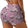 thumbnail image 1 of Lsque Rose Flowers Pattern High Waisted Biker Shorts for Women-Tummy Control Fitness Athletic Workout Running Yoga Gym Shorts,Moisture-Wicking-Large, 1 of 1