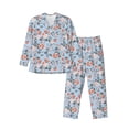 thumbnail image 1 of Lsque Rose Flowers Pattern Long Sleeve Pajama Set for Men - Soft 2-Piece Sleepwear and Loungewear Set with Pockets, Comfy Nightwear-XX-Large, 1 of 7