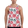 thumbnail image 1 of Lsque Rose Flowers Pattern Mens Tank Tops Muscle Athletic Quick Dry Sleeveless Workout Fitness T Shirts Beach Tank Top, Loose-fit Sleeveless Shirt for Men-4X-Large, 1 of 7