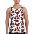 thumbnail image 1 of Lsque Rose Flowers Pattern Mens Tank Tops Muscle Athletic Quick Dry Sleeveless Workout Fitness T Shirts Beach Tank Top, Loose-fit Sleeveless Shirt for Men-Medium, 1 of 7