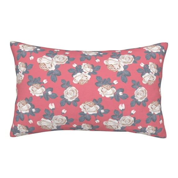 Lsque Rose Flowers Pattern Pillow Case – Soft & Cozy Throw Pillow Cover, Hypoallergenic Cushion Case for Sleeping Women with Envelope Closure-20"x30"