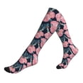 thumbnail image 1 of Lsque Rose Flowers Pattern Sport Compression Socks for Men & Women 15-20 mmHg Knee High Nurse Pregnant Running Medical and Travel Athletic, 1 of 6