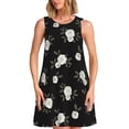thumbnail image 1 of Lsque Rose Flowers Pattern Summer Dresses for Women – Sleeveless T-Shirt Swing Sundress, Perfect for the Beach and Casual Days, 1 of 7