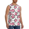 thumbnail image 1 of Lsque Rose Flowers Print Men's Cotton Blend Sleeveless Muscle Shirts (S-3XL)- Moisture Wicking, Odor Protection, UPF 30+,3X-Large, 1 of 8