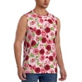 thumbnail image 1 of Lsque Rose Flowers Print Men's Cotton Blend Sleeveless Muscle Shirts (S-3XL)- Moisture Wicking, Odor Protection, UPF 30+,Large, 1 of 8