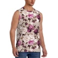 thumbnail image 1 of Lsque Rose Flowers Print Men's Cotton Blend Sleeveless Muscle Shirts (S-3XL)- Moisture Wicking, Odor Protection, UPF 30+,Medium, 1 of 8