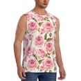 thumbnail image 1 of Lsque Rose Flowers Print Men's Cotton Blend Sleeveless Muscle Shirts (S-3XL)- Moisture Wicking, Odor Protection, UPF 30+,Small, 1 of 8
