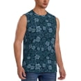 thumbnail image 1 of Lsque Rose Flowers Print Men's Cotton Blend Sleeveless Muscle Shirts (S-3XL)- Moisture Wicking, Odor Protection, UPF 30+,X-Large, 1 of 8