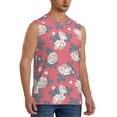 thumbnail image 1 of Lsque Rose Flowers Print Men's Cotton Blend Sleeveless Muscle Shirts (S-3XL)- Moisture Wicking, Odor Protection, UPF 30+,X-Large, 1 of 8