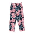 thumbnail image 1 of Lsque Rose Flowers Print Women's Pajama Pants, Lounge Pant - Comfortable Home Wear,Elastic Waistband, Stylish Design-Small, 1 of 9
