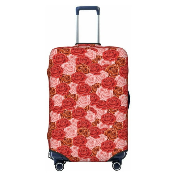 Lsque Rose Flowers Printed Luggage Cover, Travel Luggage Protector,Scratch and Dirt Resistant, Fits 18-32 Inch Luggage - X-Large