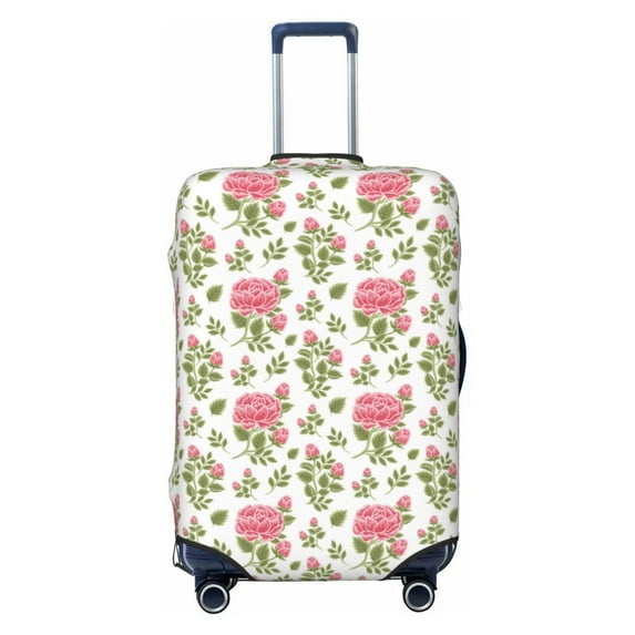 Lsque Rose Flowers Printed Luggage Cover, Travel Luggage Protector,Scratch and Dirt Resistant, Fits 18-32 Inch Luggage -