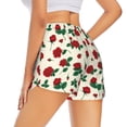 thumbnail image 1 of Lsque Rose Flowers Printed Women's Running Shorts with Liner Pockets,Elastic Quick Dry Workout Athletic Gym Yoga Shorts,Womens High Waist Shorts-Large, 1 of 9