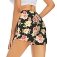 thumbnail image 1 of Lsque Rose Flowers Printed Women's Running Shorts with Liner Pockets,Elastic Quick Dry Workout Athletic Gym Yoga Shorts,Womens High Waist Shorts-, 1 of 9
