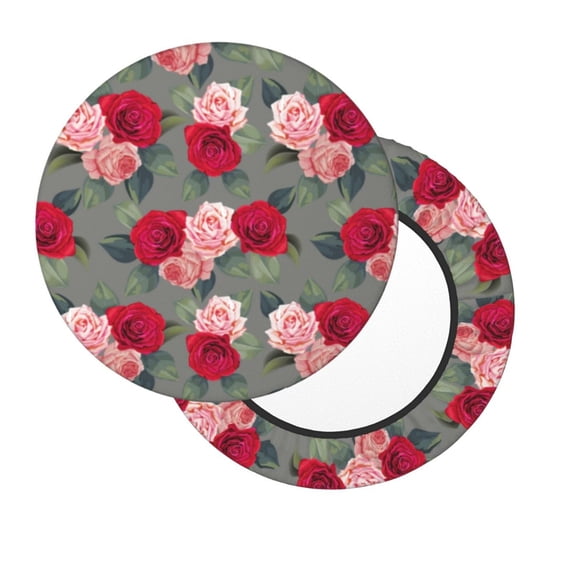 Lsque Rose Flowers Round Bar chair cushion covers Velvet Fabric Premium Comfort Protects from Scratches and Stains for 14-17 Inch Chair- 12 inch
