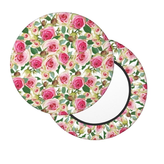 Lsque Rose Flowers Round Bar chair cushion covers Velvet Fabric Premium Comfort Protects from Scratches and Stains for 14-17 Inch Chair- 14 inch