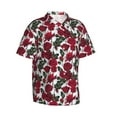 thumbnail image 1 of Lsque Rose Flowers pattern Hawaiian Shirt for Men, Unisex Summer Beach Casual Short Sleeve Button Down Shirts-Medium, 1 of 9