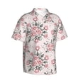thumbnail image 1 of Lsque Rose Flowers pattern Hawaiian Shirt for Men, Unisex Summer Beach Casual Short Sleeve Button Down Shirts-Small, 1 of 1