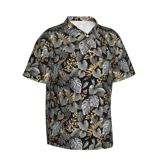 Lsque Rose Flowers pattern Hawaiian Shirt for Men, Unisex Summer Beach Casual Short Sleeve Button Down Shirts-