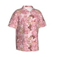 thumbnail image 1 of Lsque Rose Flowers pattern Hawaiian Shirt for Men, Unisex Summer Beach Casual Short Sleeve Button Down Shirts-, 1 of 9