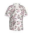 thumbnail image 1 of Lsque Rose Flowers pattern Hawaiian Shirt for Men, Unisex Summer Beach Casual Short Sleeve Button Down Shirts-, 1 of 9
