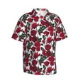 thumbnail image 1 of Lsque Rose Flowers pattern Hawaiian Shirt for Men, Unisex Summer Beach Casual Short Sleeve Button Down Shirts-Small, 1 of 9