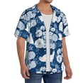 thumbnail image 1 of Lsque Rose Flowers print Men's Cuban Collar Short Sleeve Shirt Summer Beachwear Casual Button Down Fashionable Vacation Leisure Shirt-Small, 1 of 7