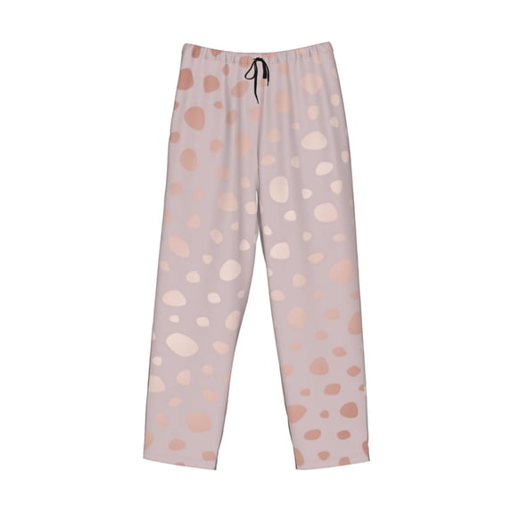 Lsque Rose Gold Abstract Spots 1 Print Men's Pajama Pants, Lounge Pant - Comfortable Home Wear,Elastic Waistband, Stylish Design-Small