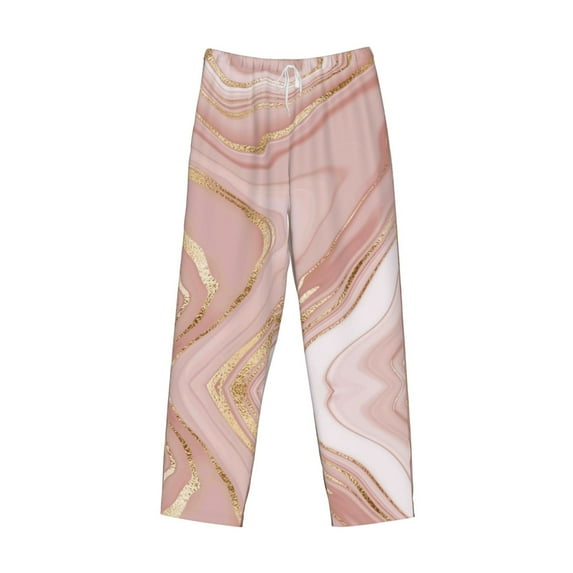 Lsque Rose Gold Glitter Splatter Print Men's Pajama Pants, Lounge Pant - Comfortable Home Wear,Elastic Waistband, Stylish Design-X-Large