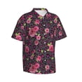 thumbnail image 1 of Lsque Rose Mix Leopard 2 pattern Hawaiian Shirt for Men, Unisex Summer Beach Casual Short Sleeve Button Down Shirts-XX-Large, 1 of 9