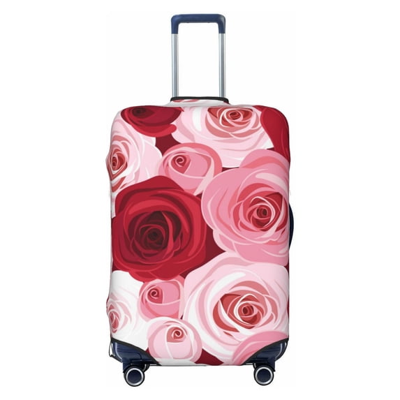Lsque Rose Printed Luggage Cover, Travel Luggage Protector,Scratch and Dirt Resistant, Fits 18-32 Inch Luggage - Large