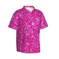 thumbnail image 1 of Lsque Rose Red Glitter pattern Hawaiian Shirt for Men, Unisex Summer Beach Casual Short Sleeve Button Down Shirts-XX-Large, 1 of 9