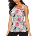 thumbnail image 1 of Lsque Roses and Butterflies Printed Workout Tank Tops for Women, Athletic Sports Tank Tops, Compression Sleeveless Dry Fit Shirts,Sleeveless Yoga Shirt-Medium, 1 of 9