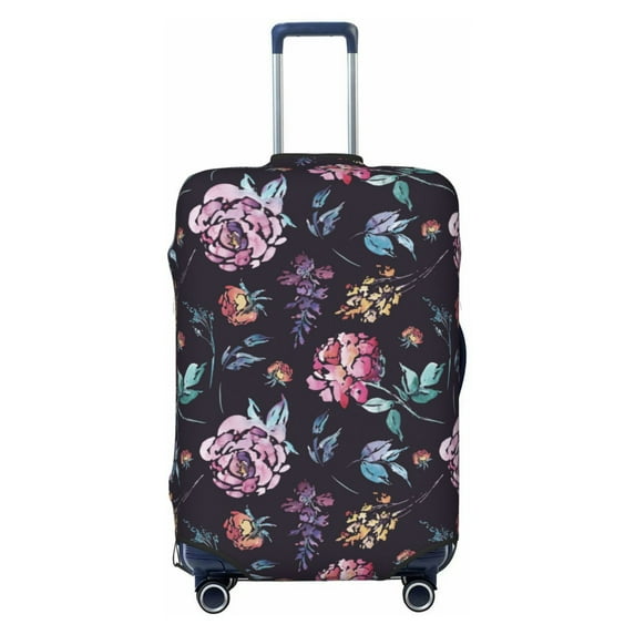 Lsque Roses Flowers Printed Luggage Cover, Travel Luggage Protector,Scratch and Dirt Resistant, Fits 18-32 Inch Luggage - Medium
