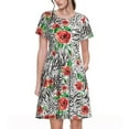 thumbnail image 1 of Lsque Roses Mixed Zebra 1 Print Women's Casual Dress T-Shirt Summer Short Sleeve Scoop Neck Swing Dresses, 1 of 6