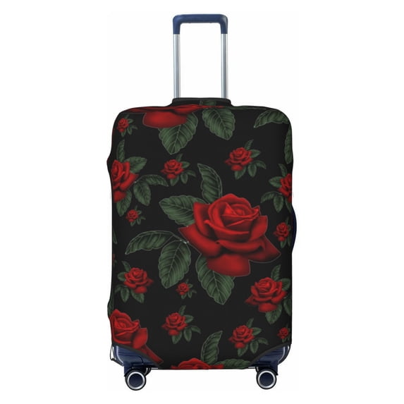 Lsque Roses Printed Luggage Cover, Travel Luggage Protector,Scratch and Dirt Resistant, Fits 18-32 Inch Luggage - Medium