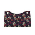 thumbnail image 1 of Lsque Roses Skulls Printed Long Tissue Box Cover Holder, Facial Paper Organizer Dispenser,Triangle with Bottom Belt, PVC Leather Decorative Organizer, 1 of 9