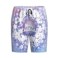 thumbnail image 1 of Lsque Round Snow Merry Christmas Mens Sleep Pajama Shorts,Short Pajama Pants, Cotton Ultra-Soft Knit-4X-Large, 1 of 9