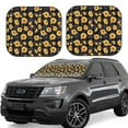 thumbnail image 1 of Lsque Royal Blue Plaid Sunflower 2 PCS Windshield Sun Shade | CarFoldable Window Covers | Car Accessories Reflect UV for Universal Cars SUV Truck | Medium, 1 of 7