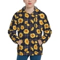 thumbnail image 1 of Lsque Royal Blue Plaid Sunflower Patten Youth Hoodie Sweatshirt Pullover with Kangaroo Pocket Boys and Girls Hoodie Warm Hoodie for Kids-X-Large, 1 of 6