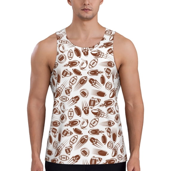 Lsque Rugby Style Pattern Mens Tank Tops Muscle Athletic Quick Dry Sleeveless Workout Fitness T Shirts Beach Tank Top, Loose-fit Sleeveless Shirt for Men-X-Large