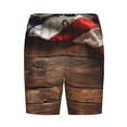 thumbnail image 1 of Lsque Rustic American Flag Wood Mens Sleep Pajama Shorts,Short Pajama Pants, Cotton Ultra-Soft Knit-XX-Large, 1 of 9